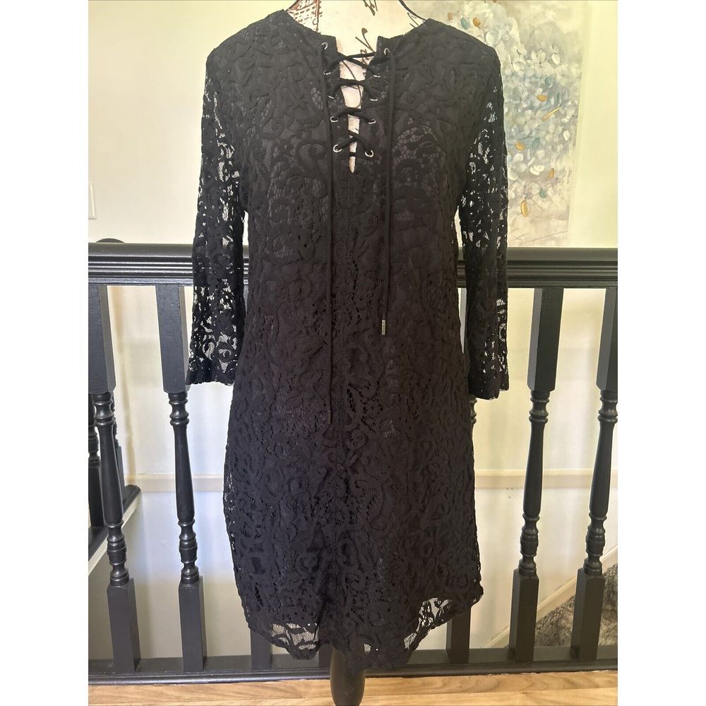 abercrombie‎ and fitch dress Black Dress Lace Long Sleeves Med